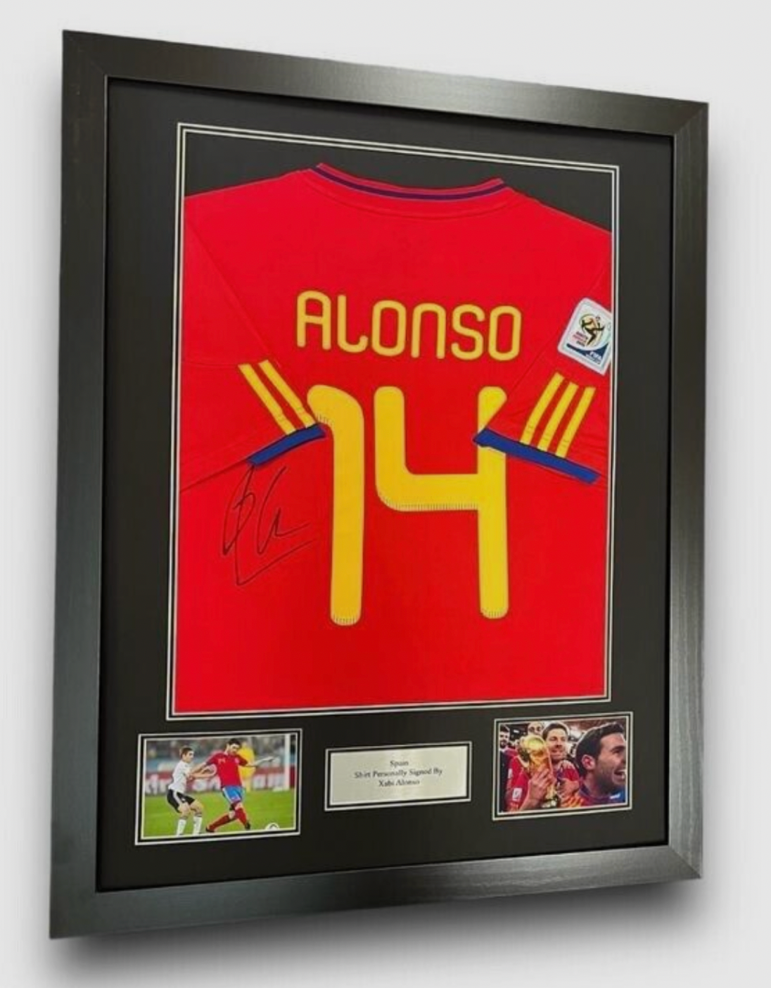 Xabi Alonso Spain Signed Shirt Framed 2010 World Cup *EXACT VIDEO PROOF*